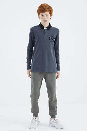 Orman Yeşili Polo Yaka Erkek Çocuk T-Shirt - 11172 | 12-13 Yaş