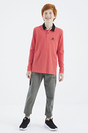 Coral Polo Yaka Basic Erkek Çocuk T-Shirt - 11171