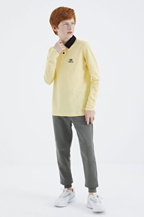 Sarı Polo Yaka Basic Erkek Çocuk T-Shirt - 11171