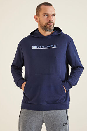 Pierce İndigo Kapüşonlu Erkek Sweatshirt - 88132 | S
