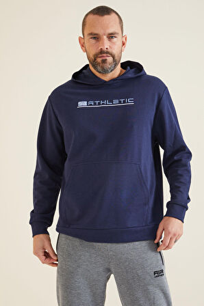 Pierce İndigo Kapüşonlu Erkek Sweatshirt - 88132 | S