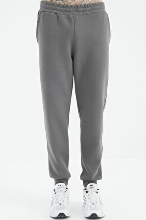 Koyu Gri Bağcıklı  Dar Paça Erkek Eşofman Alt - 84999 | S