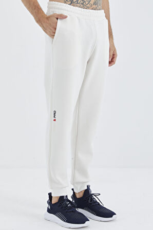 Ekru Bağcıklı  Dar Paça Erkek Eşofman Alt - 84999 | XXL