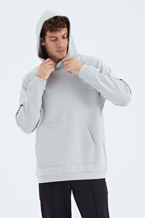 Taş Kapüşonlu Ön Dikiş Detaylı Rahat Kalıp Erkek Sweatshirt - 88277 | XL