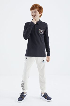 Lacivert Polo Yaka Erkek Çocuk T-Shirt - 11172 | 7-8 Yaş