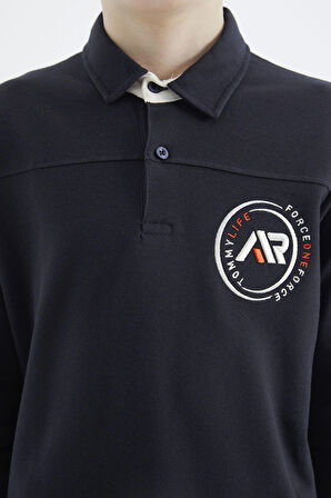 Lacivert Polo Yaka Erkek Çocuk T-Shirt - 11172 | 8-9 Yaş