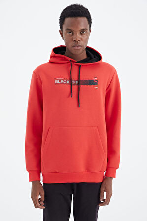 Fiesta Kapüşonlu Bağcıklı Baskı Detaylı Rahat Kalıp Erkek Sweatshirt - 88287 | XL