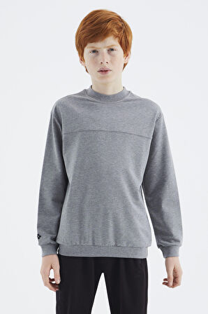 Gri Melanj Basic Erkek Çocuk Sweatshirt - 11173