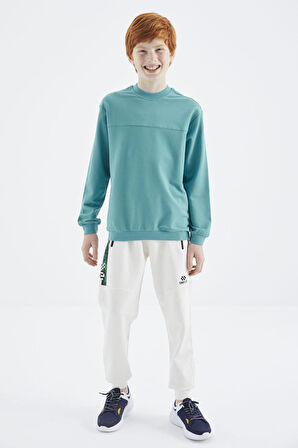 Deniz Yeşili Basic Erkek Çocuk Sweatshirt - 11173