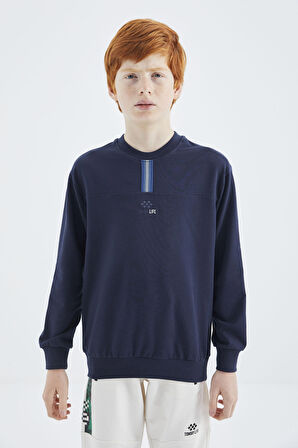 İndigo O Yaka Erkek Çocuk Sweatshirt - 11178