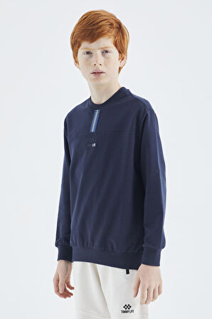 İndigo O Yaka Erkek Çocuk Sweatshirt - 11178