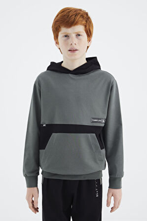 Haki Standart Kalıp Erkek Çocuk Sweatshirt - 11179 | 7-8