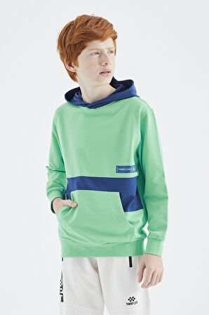 Su Yeşili Standart Kalıp Erkek Çocuk Sweatshirt - 11179 | 8-9