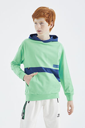 Su Yeşili Standart Kalıp Erkek Çocuk Sweatshirt - 11179 | 8-9