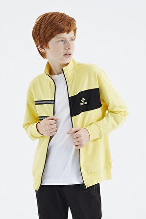 Sarı Dik Yaka Erkek Çocuk Sweatshirt - 11183 | 10-11