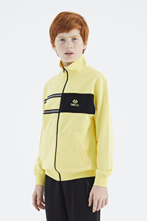 Sarı Dik Yaka Erkek Çocuk Sweatshirt - 11183 | 10-11
