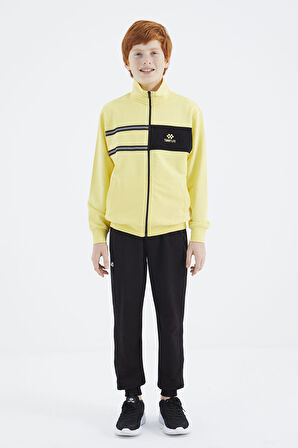 Sarı Dik Yaka Erkek Çocuk Sweatshirt - 11183 | 10-11