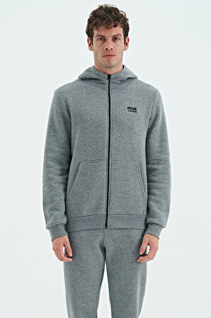 Hector Gri Melanj Şardonlu Erkek Sweatshirt - 88139