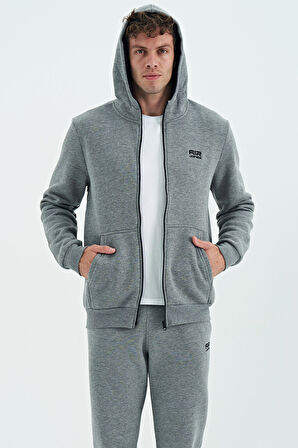 Hector Gri Melanj Şardonlu Erkek Sweatshirt - 88139