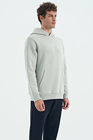 Taş Kapüşonlu Kanguru Cepli Şardonlu Rahat Kalıp Erkek Sweatshirt - 88138 | XXL