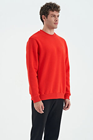 Fiesta O Yaka Şardonlu Rahat Form Basic Erkek Sweatshirt - 88137 | M