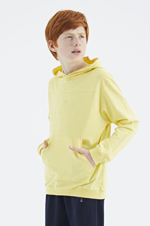 Sarı Kapüşonlu Basic Erkek Çocuk Sweatshirt - 11181 | 12-13
