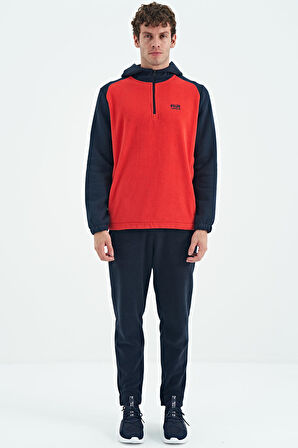 Lacivert Logo Nakışlı Bağcıklı Polar Erkek Jogger Eşofman Alt - 82109 | M