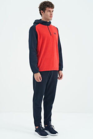 Lacivert Logo Nakışlı Bağcıklı Polar Erkek Jogger Eşofman Alt - 82109 | M