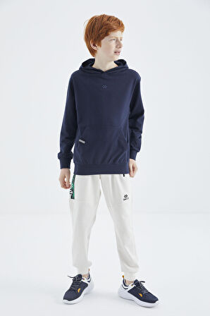 İndigo Kapüşonlu Erkek Çocuk Sweatshirt - 11177