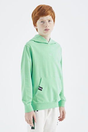 Su Yeşili Kapüşonlu Erkek Çocuk Sweatshirt - 11177 | 7-8