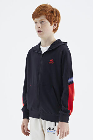 Lacivert Fermuarlı Erkek Çocuk Sweatshirt - 11180 | 7-8