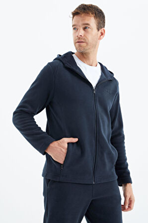 Connell Lacivert Rahat Kalıp Polar Erkek Sweatshirt - 88313 | L