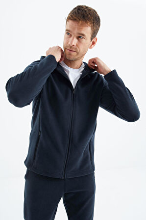 Connell Lacivert Rahat Kalıp Polar Erkek Sweatshirt - 88313 | XXL