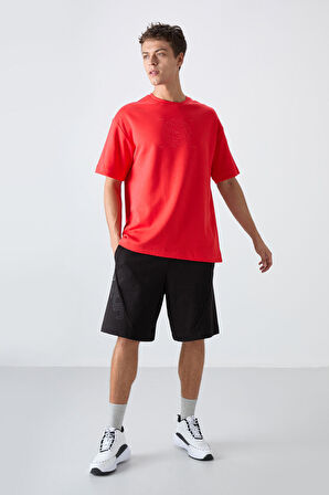 Fiesta Pamuklu Kalın Yumuşak Dokulu Oversize Fit Baskılı Erkek T-Shirt - 88324