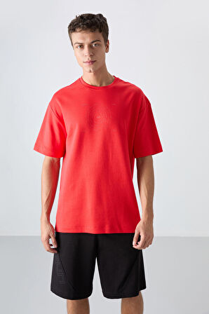 Fiesta Pamuklu Kalın Yumuşak Dokulu Oversize Fit Baskılı Erkek T-Shirt - 88324