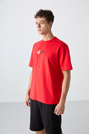 Fiesta Pamuklu Kalın Yumuşak Dokulu Oversize Fit Baskılı Erkek T-Shirt - 88350