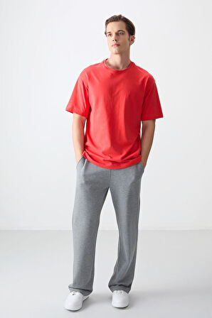 Fiesta %100 Pamuk Kalın Yumuşak Dokulu Oversize Fit Basic Erkek T-Shirt - 88353
