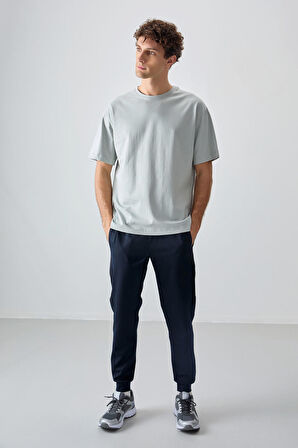 Taş %100 Pamuk Kalın Yumuşak Dokulu Oversize Fit Basic Erkek T-Shirt - 88353 | S