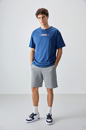 Parlament %100 Pamuk Kalın Yumuşak Dokulu Oversize Fit Baskılı Erkek T-Shirt - 88356