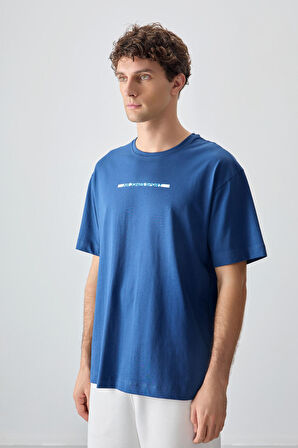 Parlament %100 Pamuk Kalın Yumuşak Dokulu Oversize Fit Baskılı Erkek T- Shirt - 88358 | XXL