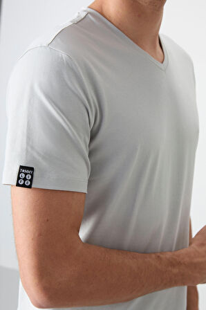 Taş Basic Kısa Kol Standart Kalıp V Yaka Erkek T-Shirt - 87912