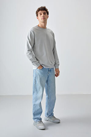Taş Pamuk Yumuşak Dokulu Standart Fit Basic Erkek Sweatshirt - 88363
