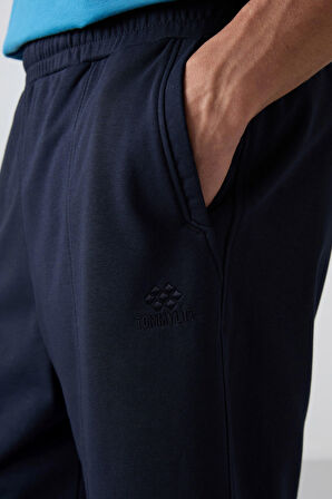 Lacivert Pamuklu Kalın Yumuşak Dokulu Comfort Fit Basic Erkek Şort - 81261