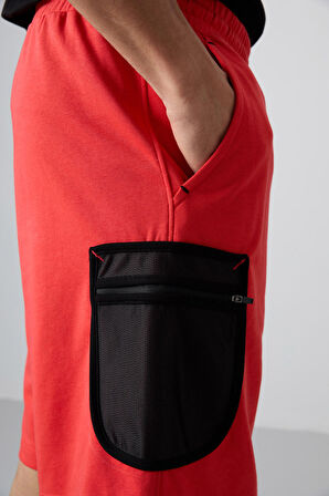 Fiesta Pamuklu Kalın Yumuşak Dokulu Comfort Fit Baskılı Erkek Şort - 81266