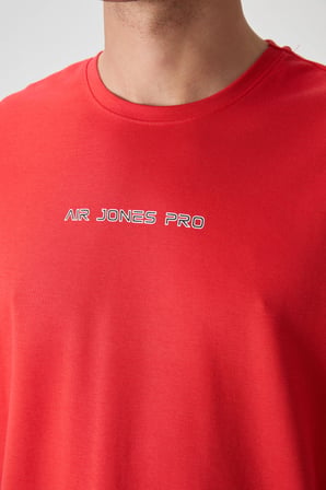 Fiesta Pamuklu Kalın Yüzeyi Dokulu Oversize Fit  Baskılı Erkek T-Shirt - 88364