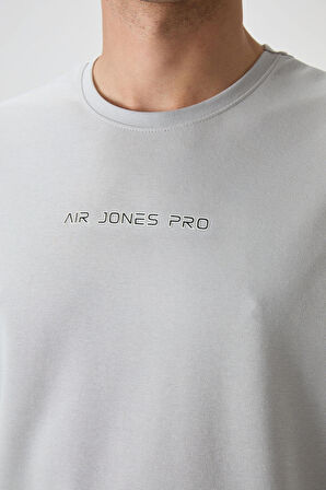 Taş Pamuklu Kalın Yüzeyi Dokulu Oversize Fit  Baskılı Erkek T-Shirt - 88364