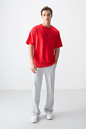 Fiesta Pamuklu Kalın Yumuşak Dokulu Oversize Fit Baskılı Erkek T-Shirt - 88374