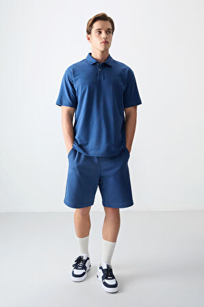 Parlament Pamuklu Kalın Yumuşak Dokulu Polo Yaka Oversize Fit Basic Erkek T- Shirt - 88382