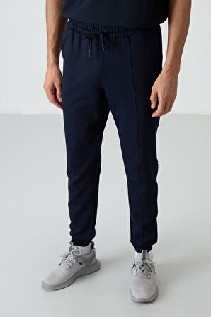 İndigo Pamuklu Yumuşak Dokulu Comfort Fit Nakışlı Erkek Jogger - 82123 | XL