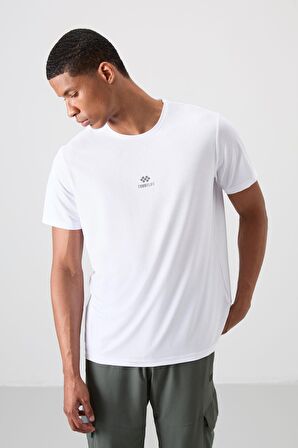 Tommy Life Beyaz Polyester Nefes Alan Dokulu İnce Esnek Standart Fit Erkek Performans T-Shirt - 88387